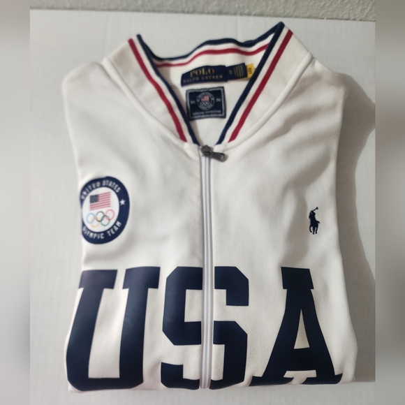 Polo Ralph Lauren Men USA Olympic Team 2020 Full Zip Jacket White XL - Picture 10 of 10